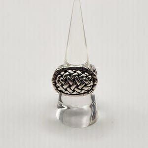 Estate Signed John Hardy Sterling 925 Basket Weave Ring Size 7