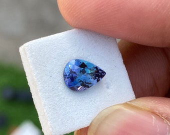 Natural Tanzanite Very Special Mulri Color Pear Weight–1.03 CT Dimension– 7.72 × 5.68 MM