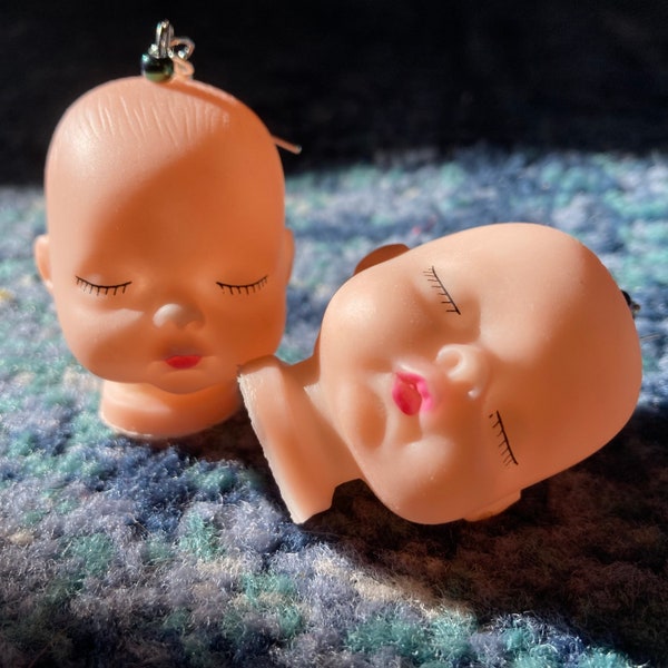 Baby Doll Head Earrings | Unique & Weird Jewelry For Your Grunge Punk Goth Maximalist Style!