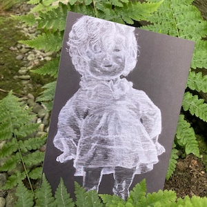 Baby Doll Print | Punk Grunge Goth Creepy Charcoal Art