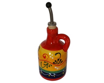 Spanish Oil Pourer with pouring spout 15 cm x 8 cm  New Spanish Handmade Traditional Ceramic Pottery