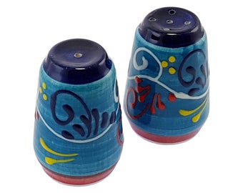 Spanish Salt & Pepper Pots 7 cm x 5 cm Traditional Spanish Handmade Ceramic Pottery
