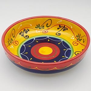 Spanish Round Dish / Salad Bowl / Serving Bowl 23 cm X 6 cm  New Traditional Spanish Handmade Ceramic Pottery