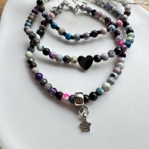 Perlenarmband, Edelstein, bunt