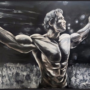 ARNOLD SCHWARZENEGGER Gemälde Handgemalt Original Leinwand UNIKAT Acrylmalerei