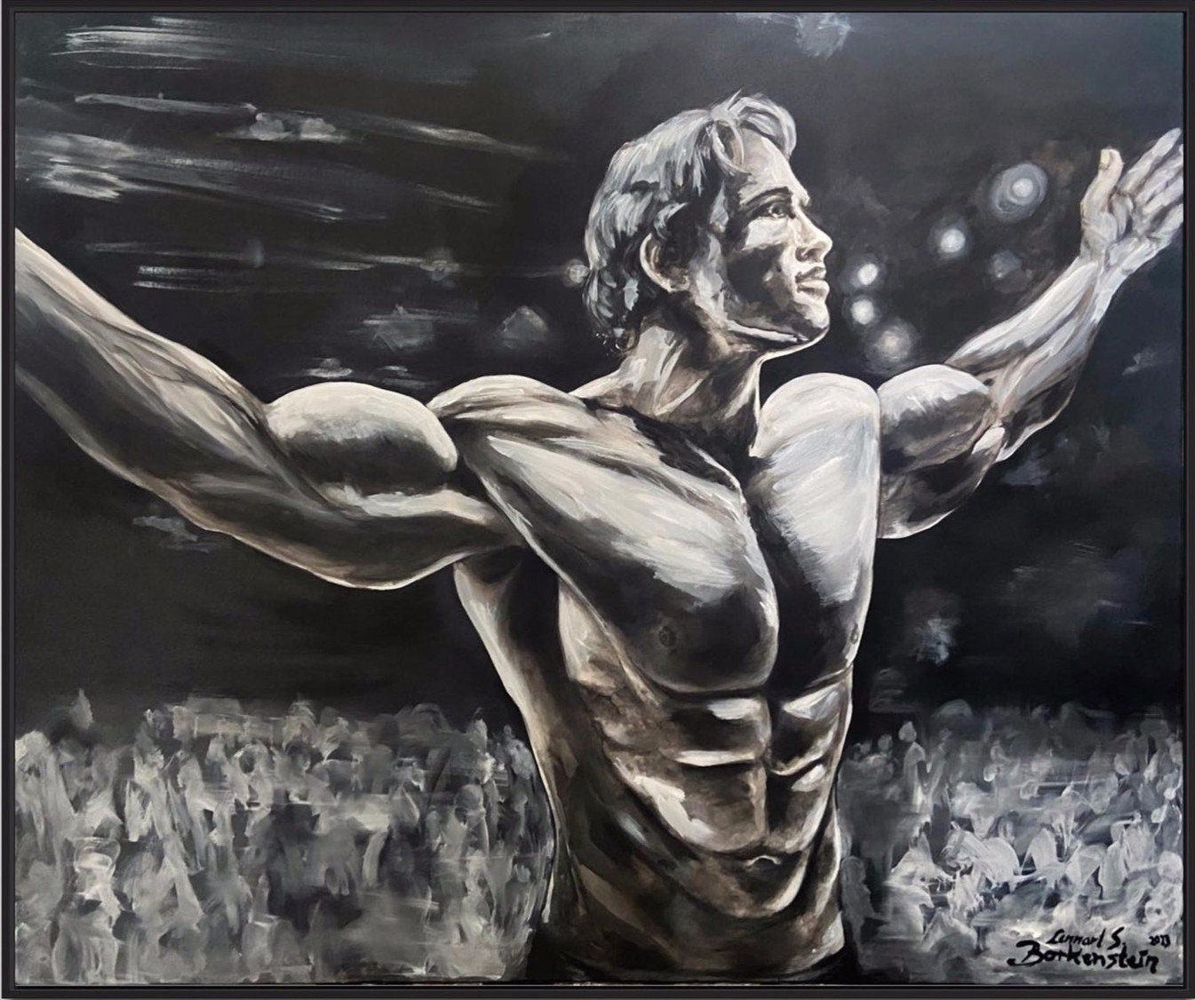 ARNOLD SCHWARZENEGGER Painting Hand Painted Original Canvas UNIQUE