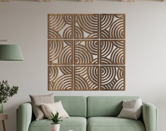 Geometric Modern Wooden Wall Art, Mid Century Modern Wall Panel, Black Wall Decor, Abstract Wood Wall Art, Geometric Gallery Art