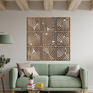 Geometric Modern Wooden Wall Art, Mid Century Modern Wall Panel, Black Wall Decor, Abstract Wood Wall Art, Geometric Gallery Art