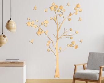 Tree Wood Branches Wall Decor, Rustic Tree Wall Art, Nature Tree of Life Wooden Art, Unique Chistmas Decoration