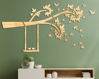 Large Tree Wood Wall Decor, Oak Tree Wall Art, Tree of Life Wooden Art,Farmhouse Chistmas Decoration