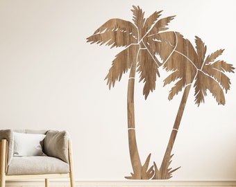 Large Palm Tree Wood Wall Decor, Tropical Wall Art, Beach Home Decoration, Exotic Tree