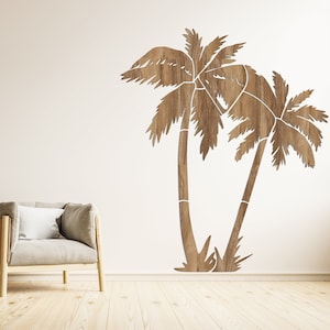 Large Palm Tree Wood Wall Decor, Tropical Wall Art, Beach Home Decoration, Exotic Tree