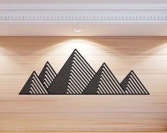 Houten berg Wall Art, Berg Muur Decal, Moderne Berg Grote Wall Art, Natuur Lover Gift, Minimalistisch Huis, Vaderdag Gift