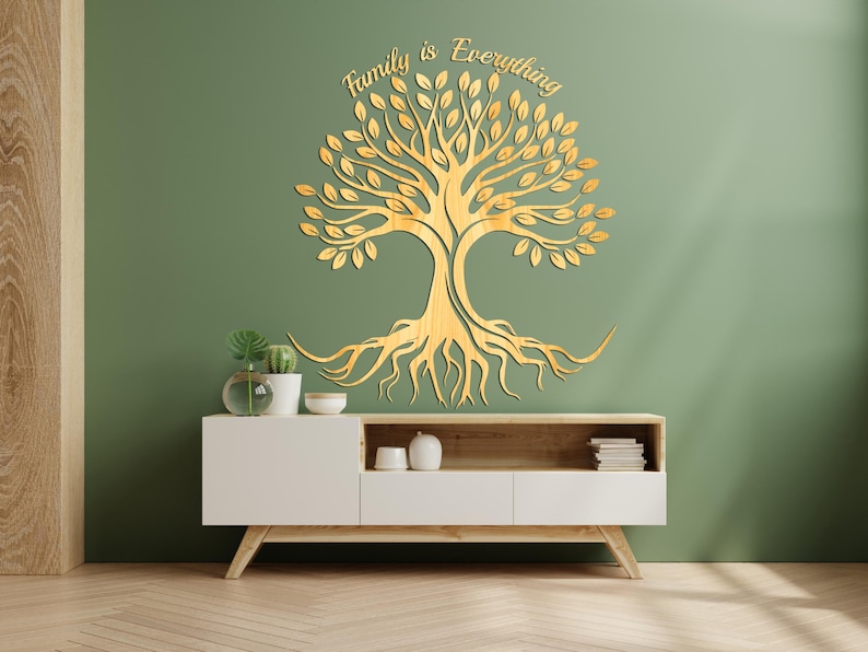 Tree of Life Wall Art, Family Tree Sign, Living Room Wall Decor, Nature ...