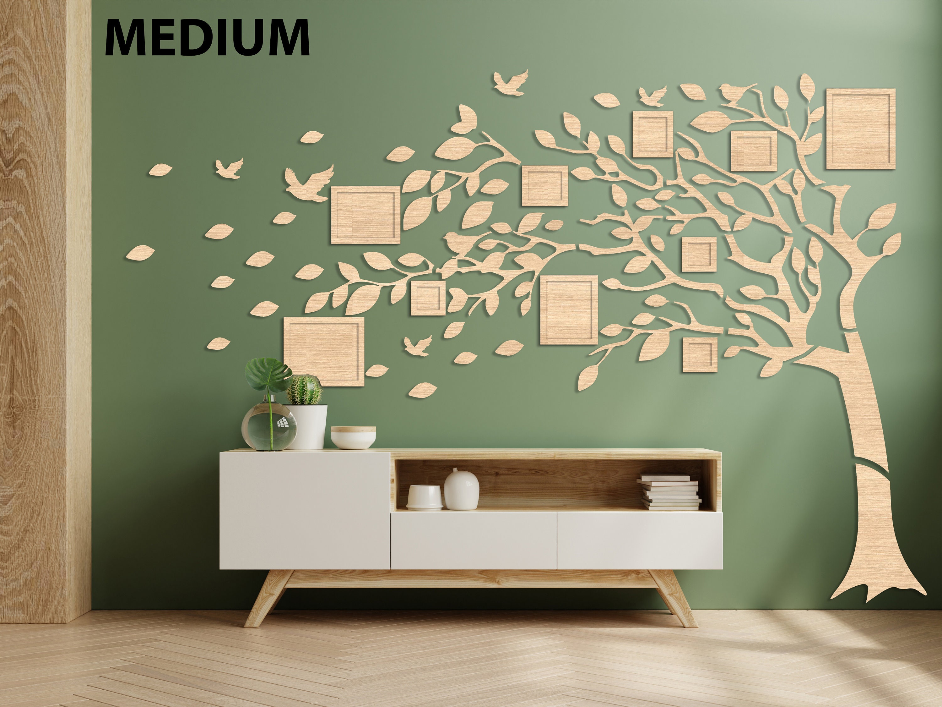 Family Tree Wood Wall Art, Tree of Life Room Decor, 3D Family Picture ...