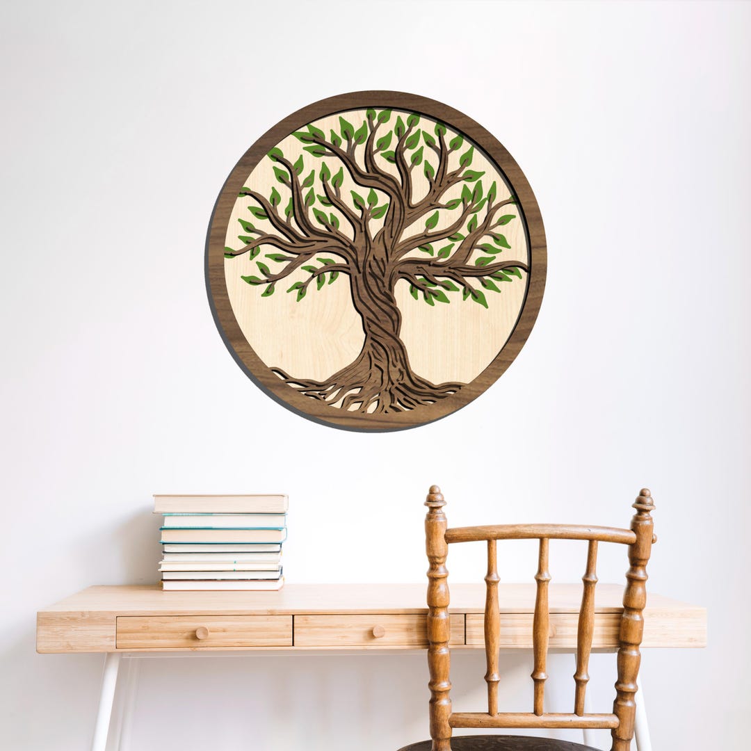 Tree of Life Wall Decor, Large Wooden Wall Art, Rustic Design From Wood ...