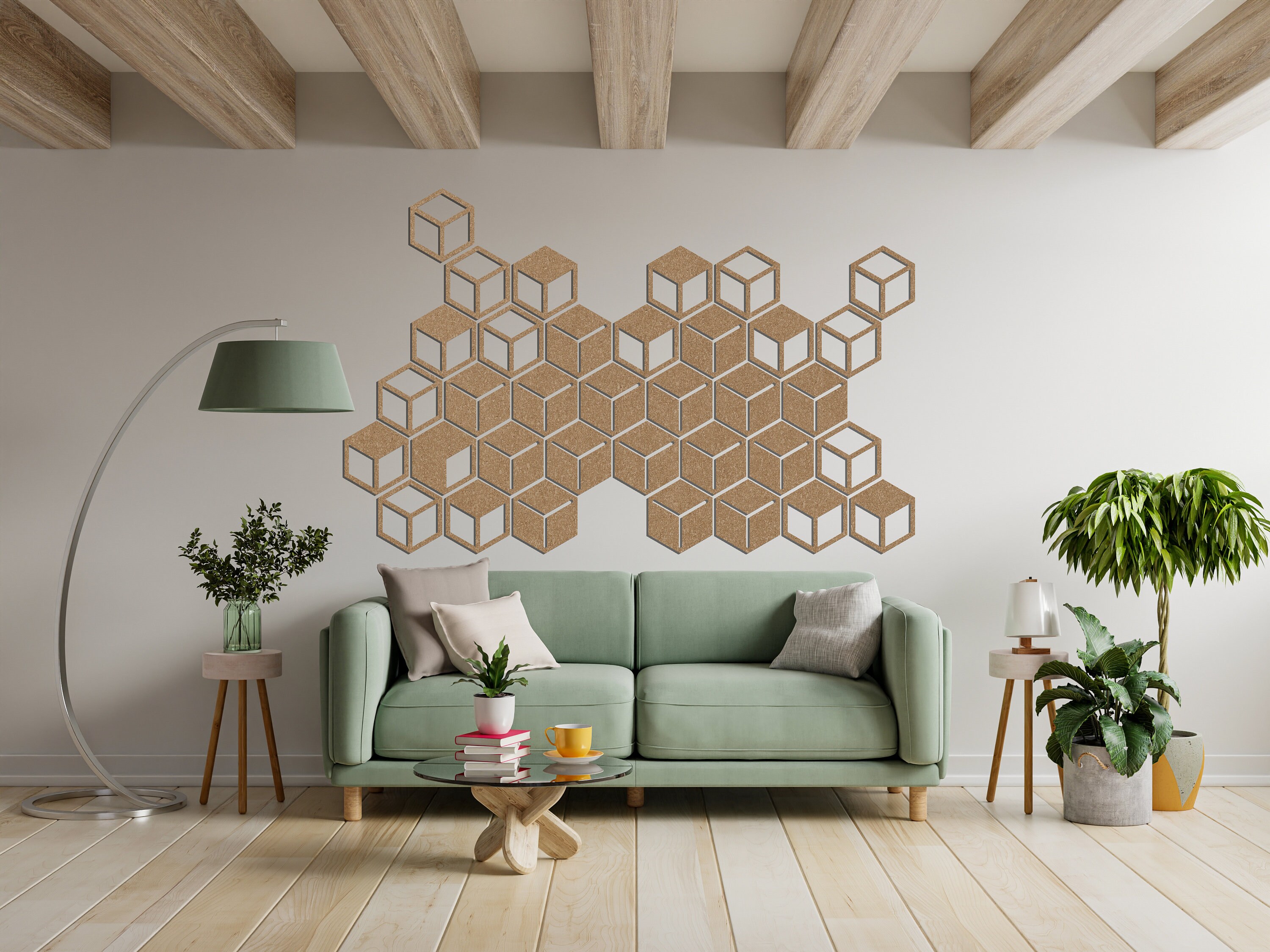 Hexagon Wooden Wall Panels, Elegant Wood Decor, Hexagon Decorative
