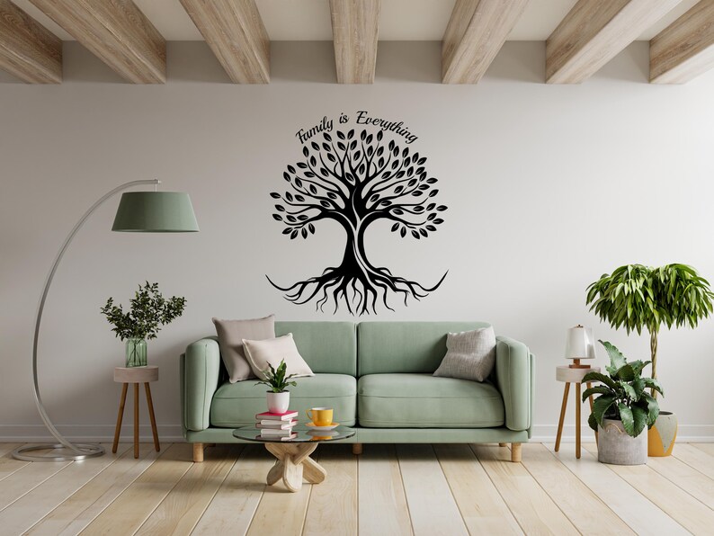 Tree of Life Wall Art, Family Tree Sign, Living Room Wall Decor, Nature ...