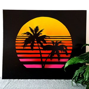 Miami Sunset - handmade spray painting