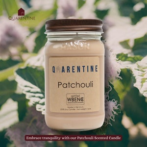 Patchouli | Organic scented Soy Candle | 100% Pure Soy Wax & Floral Essential oils - Patchouli, Red Currant and Woody Musk | Made in USA