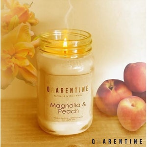 Magnolia & Peach | Organic Soy Candle | 100% Soy Wax and Essential oils | Fruity and Floral Aroma | Made in USA