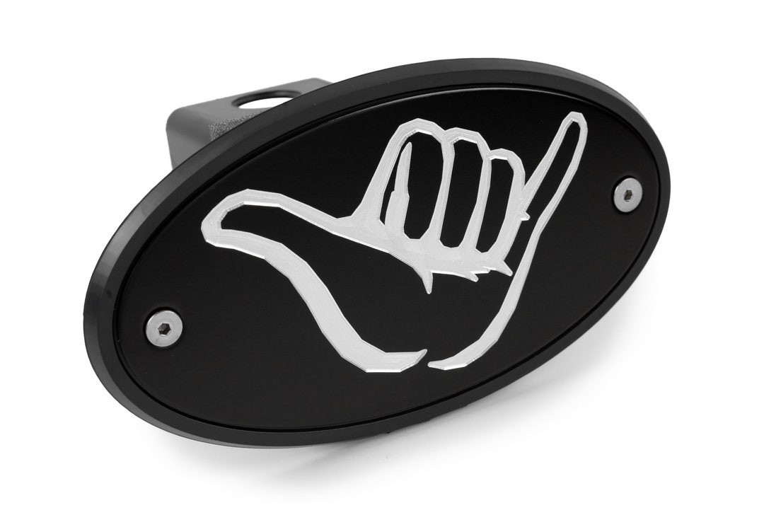 Hang Loose Black Receiver Hitch Cover 2 Silver Shaka Etsy