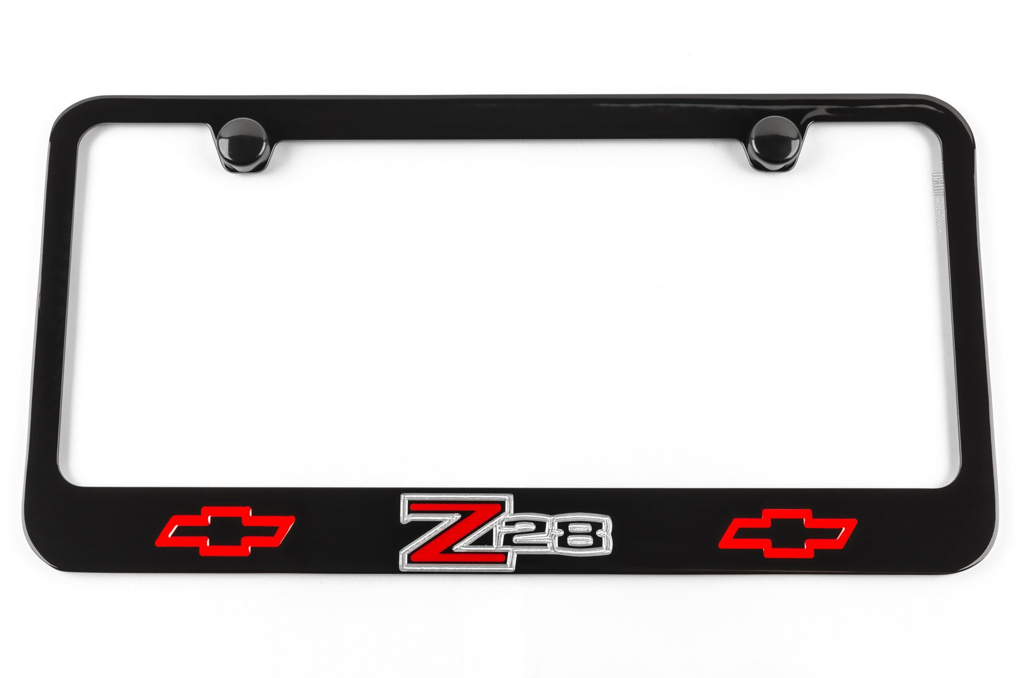 Chevrolet Camaro Z28 Silver/red Engraved Black License Plate Frame Etsy