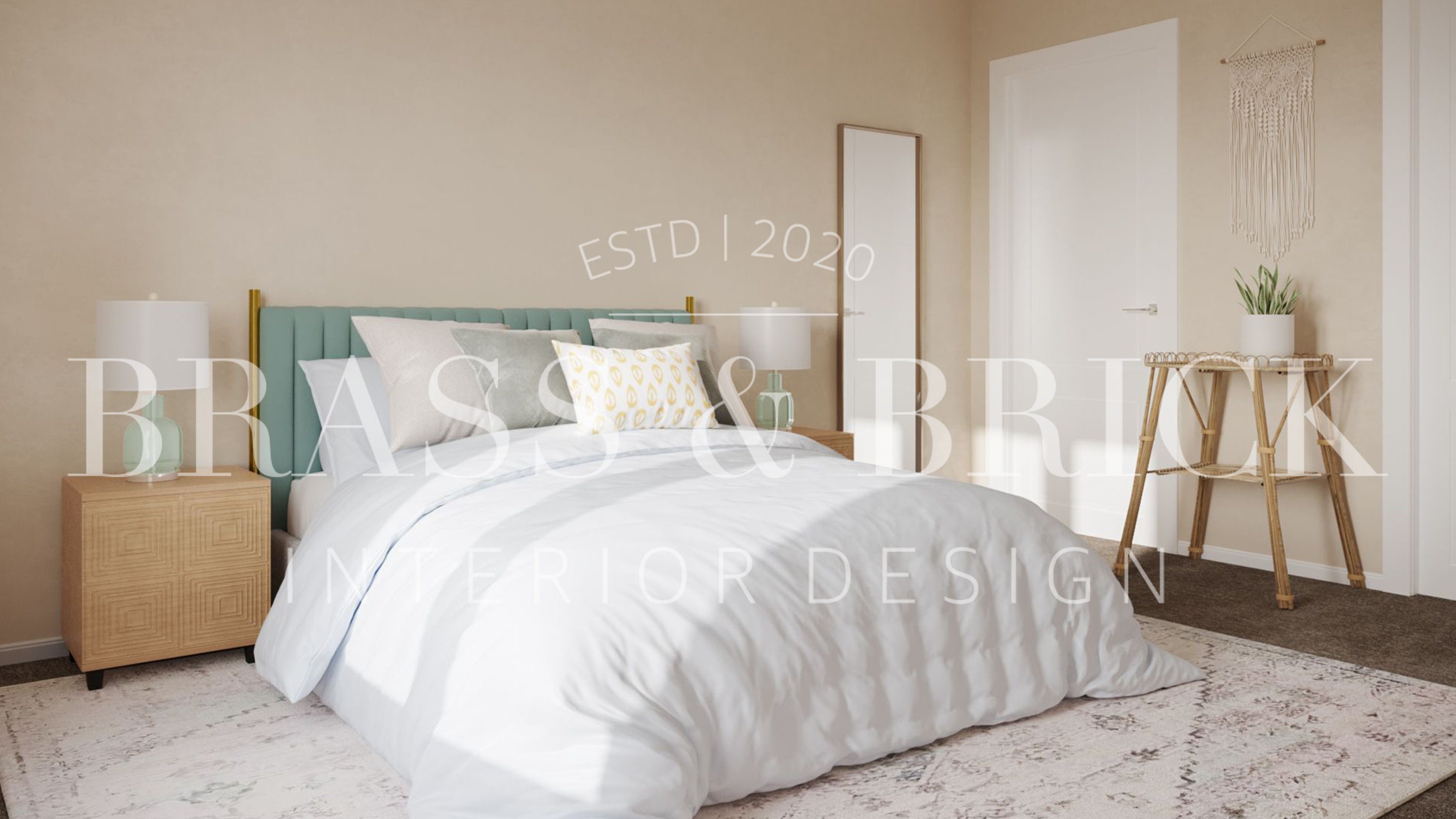 Feminine Boho Bedroom Zoom Background Virtual Backdrop Etsy