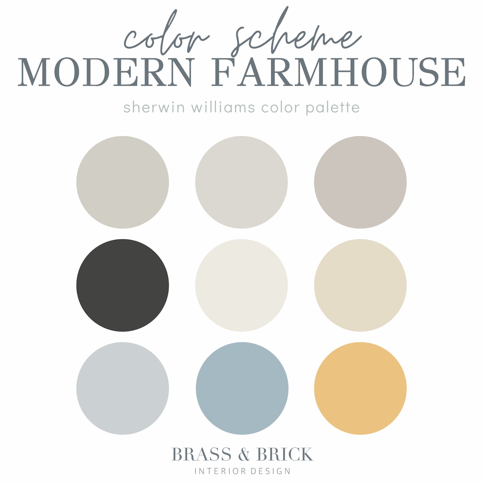 Modern Farmhouse Color Scheme, Sherwin Williams Paint, Neutral Paint ...