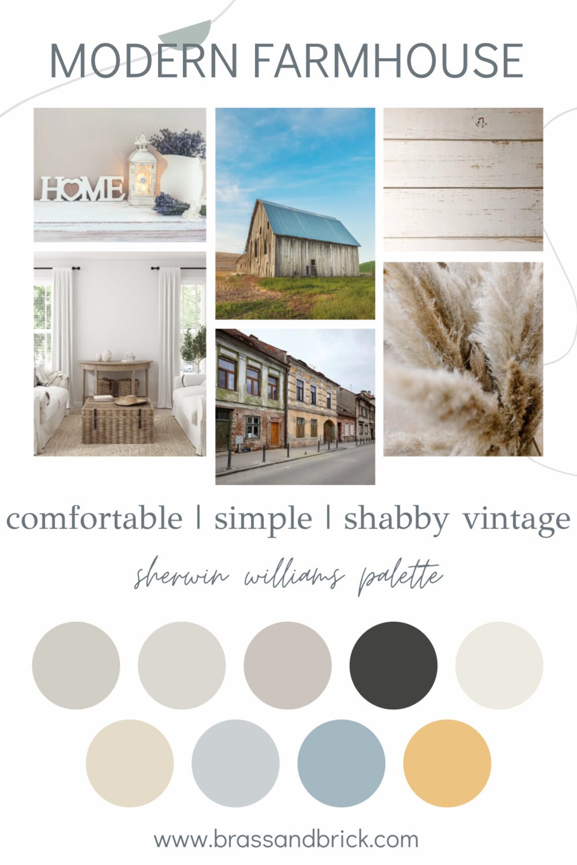 Modern Farmhouse Color Scheme, Sherwin Williams Paint, Neutral Paint ...