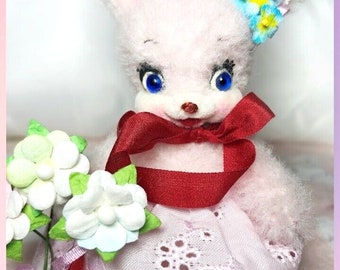 Happyび姫ランド HAPPY Chibihime Land Sachiyo OOAK Künstler Bunny Teddy Bear Gelenk 4 "Plüsch-Puppe