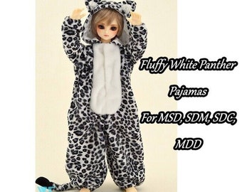 BJD Volks Mini Super Dollfie Dream MSD SdM SdC MDD Fluffy Panther Pajamas Set