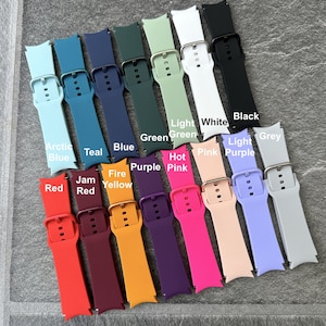 Silicone Strap for Samsung Galaxy Watch 4 / 5 / 6 / 7 / FE / Available in 15 Colours / 2 Sizes
