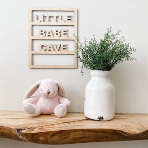 Minimalist Little Babe Cave Sign | Nursery Decor Sign | Kids Room Decor | Minimalist Nursery Sign | Wood Wall Decor