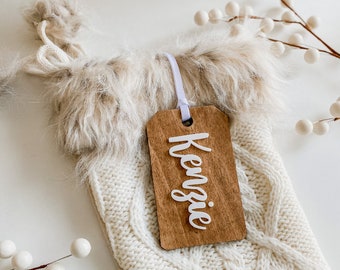 Personalized Wood Stocking Tag | 3D Lettered Stocking Tag | Christmas Gift Tag | Christmas Stocking Tag