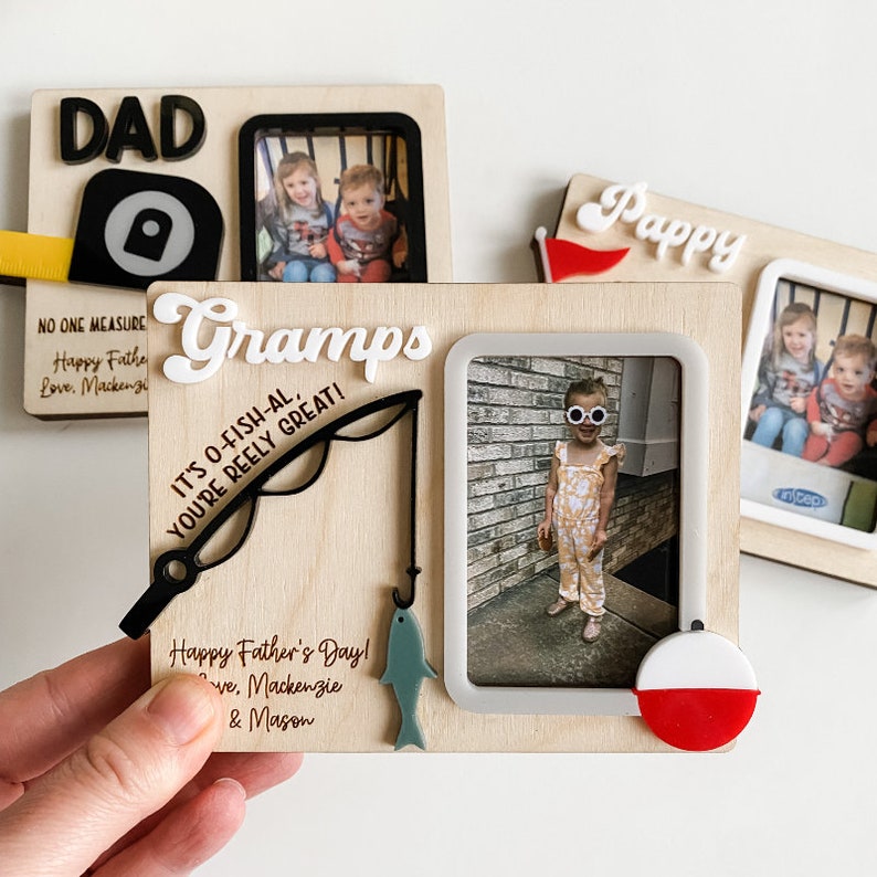 Father's Day Fridge Photo Magnet Father's Day Gift Gift for Dad Gift for Grandpa Photo Frame Photo Magnet Personalized Gift image 4