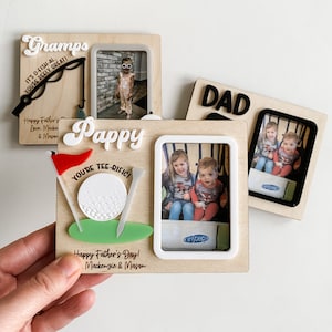 Father's Day Fridge Photo Magnet Father's Day Gift Gift for Dad Gift for Grandpa Photo Frame Photo Magnet Personalized Gift image 3