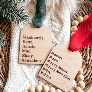 Wooden Nickname Christmas Ornament | Kids Christmas Ornament | Holiday Ornament | Christmas Decor | Christmas Tree Decor | Personalized