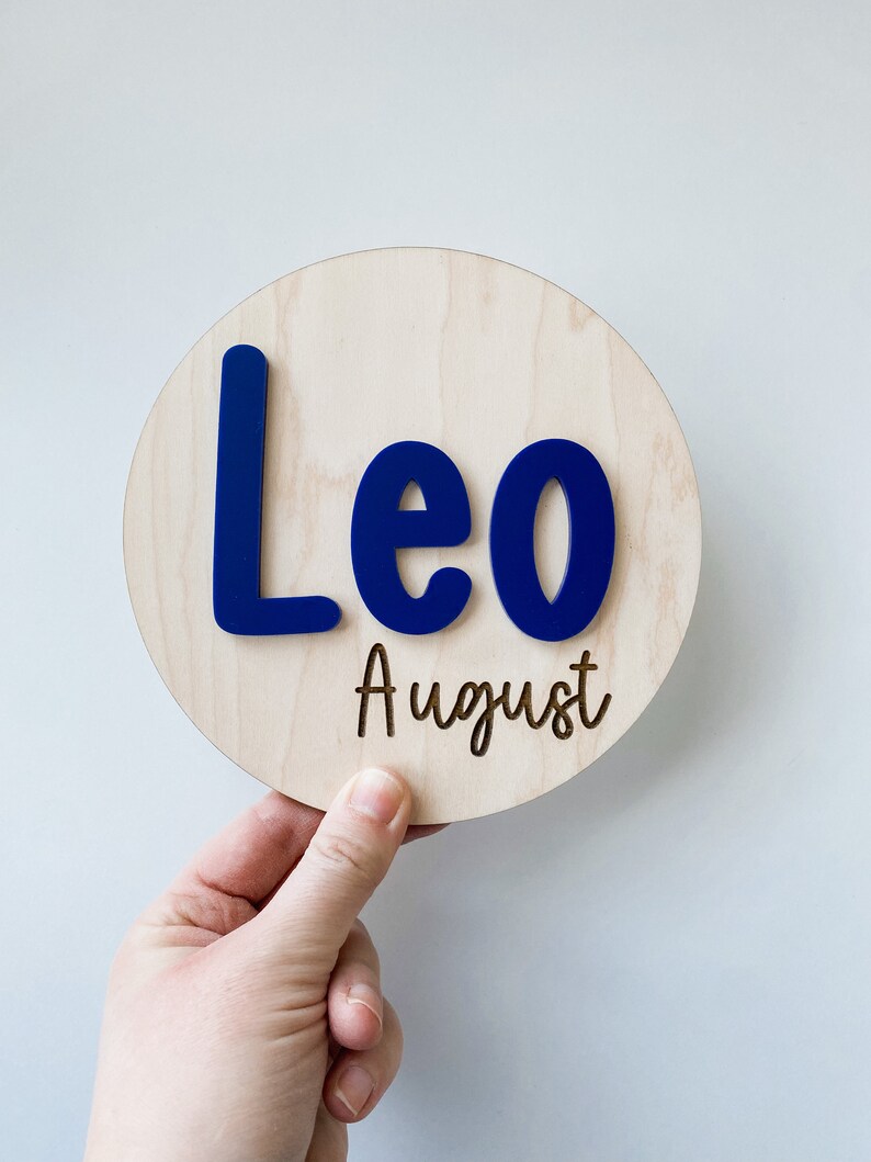 Baby Name Rounds Wooden Baby Name Sign | Birth Announcement Name Round | Custom Baby ...