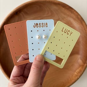Personalized Stitched Travel Earring Holders, Mini Acrylic Earring Display, Travel Jewelry Holder, Earring Organizer, Earring Card