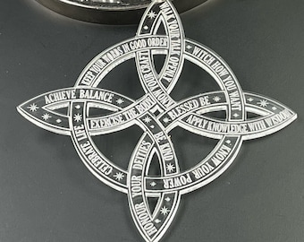Protective Witch's Knot Acrylic Keychain - Laser Engraved