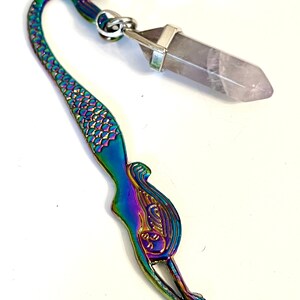 Mermaid Bookmark with Crystal / Amethyst, Rose Quartz, Clear Quartz, Green Aventurine, Obsidian