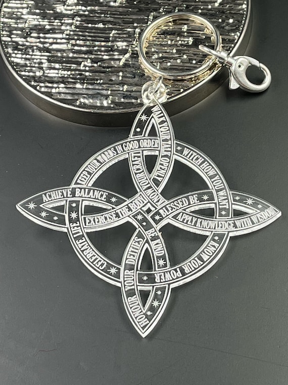 Protective Witch's Knot Acrylic Keychain - Laser Engraved