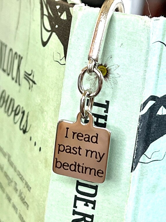 I Read Past My Bedtime / Silver Metal 3D Bookmark