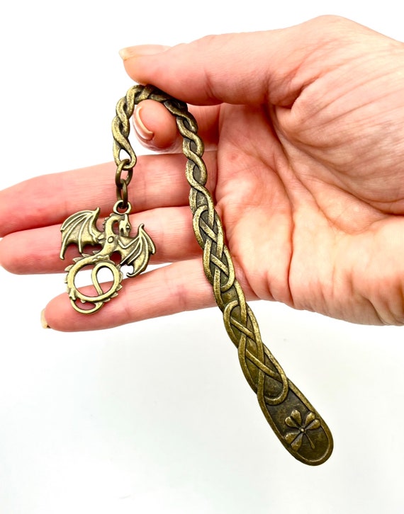 Brass Dragon / Metal Fantasy Bookmark Book Hook