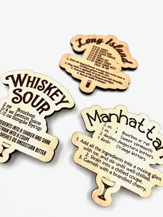 Drink Recipe Magnets / Bar Cocktail Refrigerator Magnet