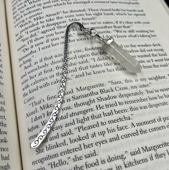 Silver and Crystal Metal Bookmark / Choose Your Crystal