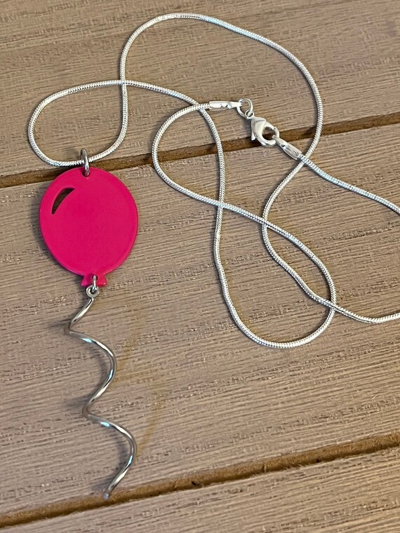 Metal Pink Balloon Necklace