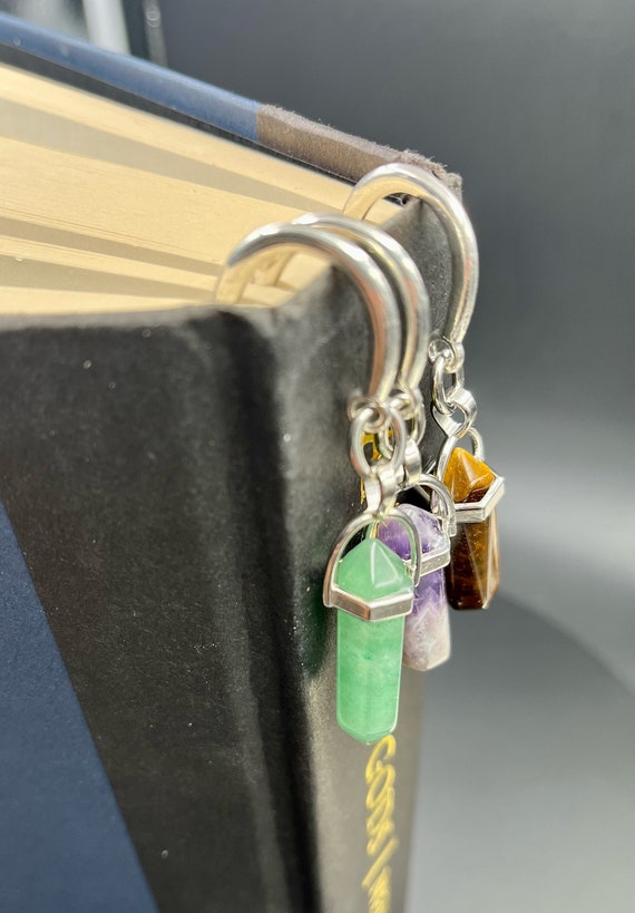 Silver Roses and Crystal Bookmark - Pick Your Crystal