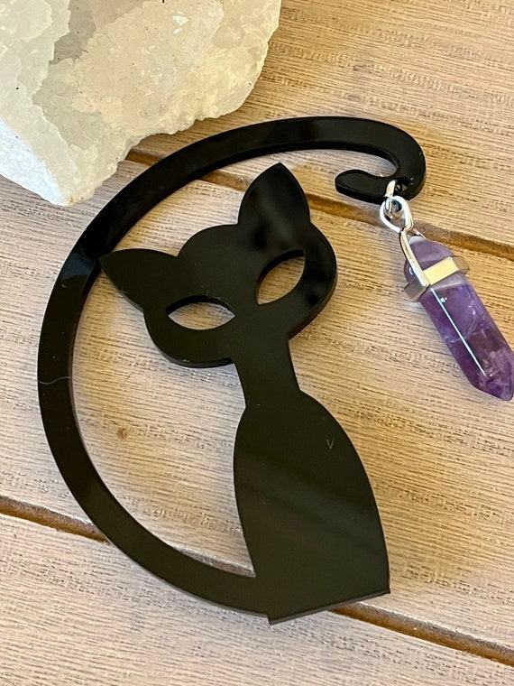 Atomic Kitty Cat Refrigerator Magnet - Quartz, Rose Quartz, Obsidian, Tigers Eye, Green Aventurine, Amethyst